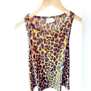 Xl Crescent‎ Drive racerback tank top in cheetah print. Dressy ribbed fabric.EUC